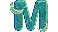 Výšivka písmeno M - variant 1