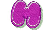 Výšivka písmeno M - variant 2