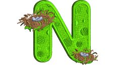 Výšivka písmeno N - variant 1