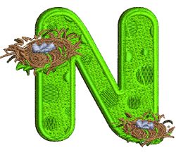 Výšivka písmeno N - variant 1