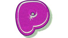 Výšivka písmeno P - variant 2