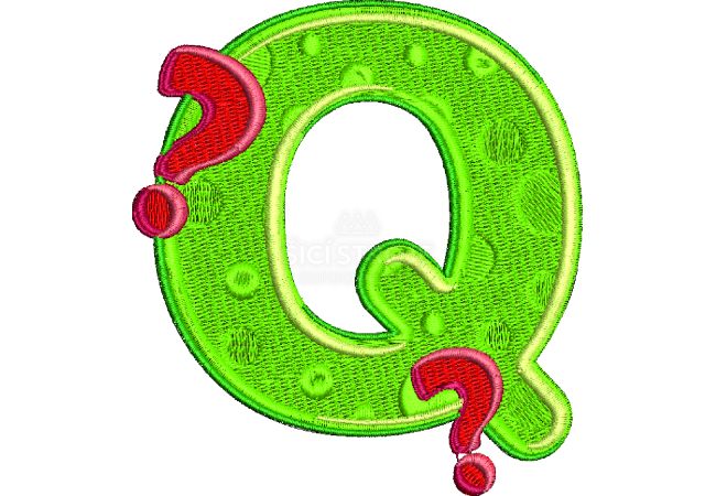 Výšivka písmeno Q - variant 1