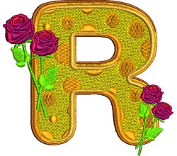 Výšivka písmeno R - variant 1