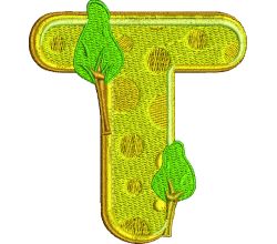 Výšivka písmeno T - variant 1