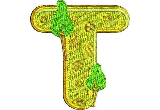 Výšivka písmeno T - variant 1