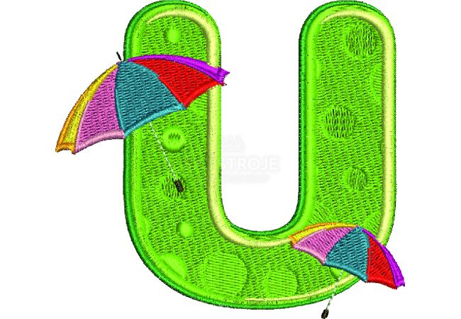 Výšivka písmeno U - variant 1