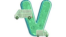 Výšivka písmeno V - variant 1