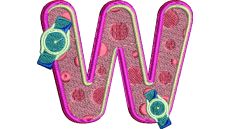 Výšivka písmeno W - variant 1