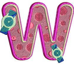 Výšivka písmeno W - variant 1