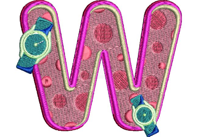 Výšivka písmeno W - variant 1
