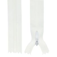 Zips špirálový skrytý 3 mm, 30 cm, nedeliteľný, jazdec dekoratívny - 101