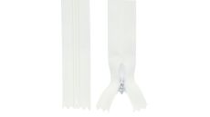 Zips špirálový skrytý 3 mm, 30 cm, nedeliteľný, jazdec dekoratívny - 101