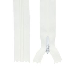 Zips špirálový skrytý 3 mm, 30 cm, nedeliteľný, jazdec dekoratívny - 101