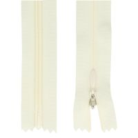 Zips špirálový skrytý 3 mm, 30 cm, nedeliteľný, jazdec dekoratívny - 103