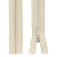 Zips špirálový skrytý 3 mm, 30 cm, nedeliteľný, jazdec dekoratívny - 307