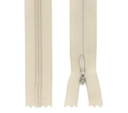 Zips špirálový skrytý 3 mm, 30 cm, nedeliteľný, jazdec dekoratívny - 307