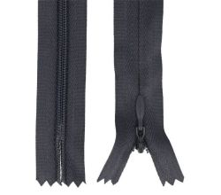 Zips špirálový skrytý 3 mm, 30 cm, nedeliteľný, jazdec dekoratívny - 312