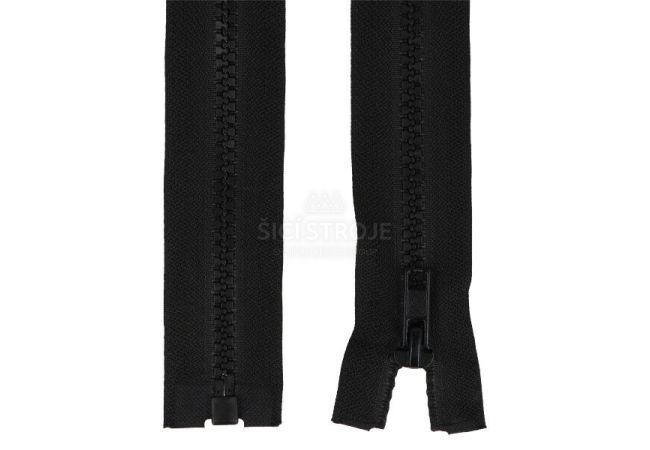 Zips kostený 5 mm, 80 cm, deliteľný, jazdec štandard - čierna