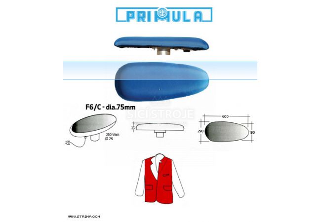 Žehliaca tvarovka pre ECO stoly PRIMULA F6/C - pr. 75mm