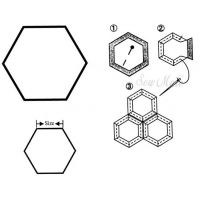 Šablóny - babičkina záhradka - hexagón 3/4