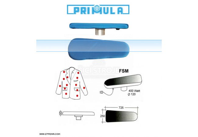 Univerzálna žehliaca tvarovka pre žehlenie sák a blúzok PRIMULA FSM