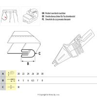 Lemovač obojstranný skladajúci pre šijacie stroje UMA-131 30/8 SI