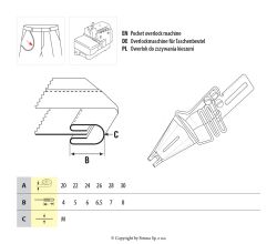 Lemovač obojstranný skladajúci pre šijacie stroje UMA-131 30/8 SI