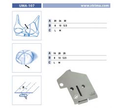 Zakladač pre dvojihlové šijacie stroje UMA-107 20/10 M