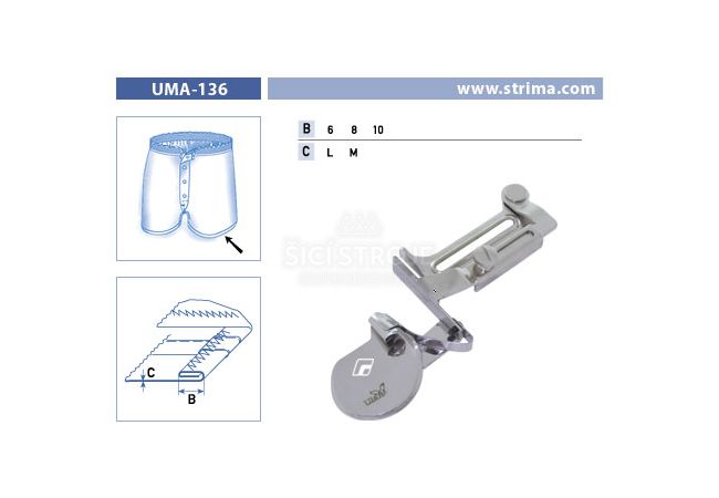 Zakladač pre cik cak pre šijacie stroje UMA-136 6 M