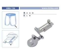 Zakladač pre cik cak pre šijacie stroje UMA-136 8 M