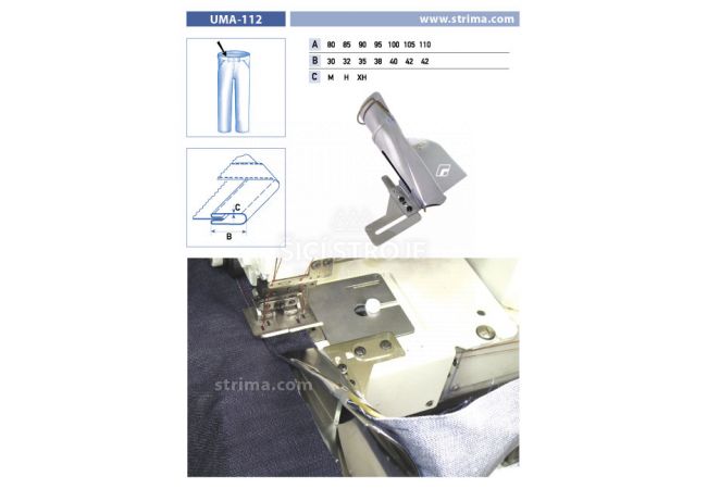 Lemovač na všívanie pásky pre šijacie stroje UMA-112 100/40 H