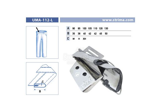 Lemovač na všívanie pásky pre šijacie stroje UMA-112-L 90/35 H