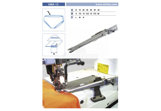 Lemovač skladajúci napoly pre šijacie stroje UMA-15 30/15 M