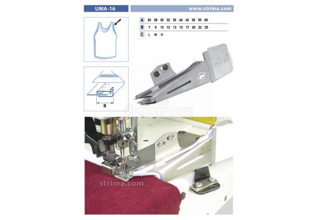 Lemovač jednostranný pre šijacie stroje UMA-16 55/22 M