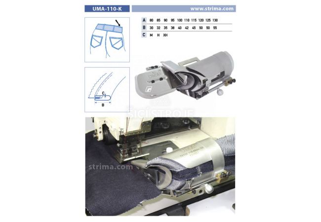 Lemovač na všívanie pásky pre šijacie stroje UMA-110-K 80/30 H