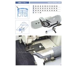 Lemovač na všívanie pásky pre šijacie stroje UMA-110-L 80/30/28 XH