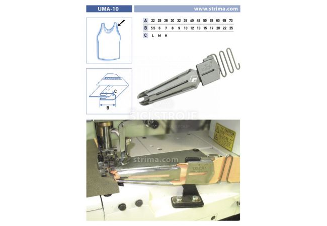 Lemovač obojstranný pre šijacie stroje UMA-10 70/25 H