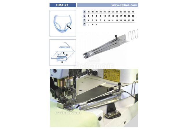 Lemovač obojstranný pre šijacie stroje UMA-72 70/25/23 M
