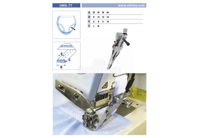 Zakladač lemovky pre šijacie stroje UMA-77 20/8/6 M