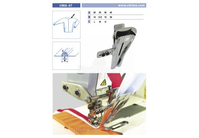 Zakladač lemovky pre šijacie stroje UMA-47 30/15 M