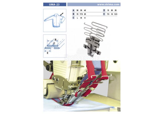 Zakladač špeciálny pre šijacie stroje UMA-23 30/15x20/10 M