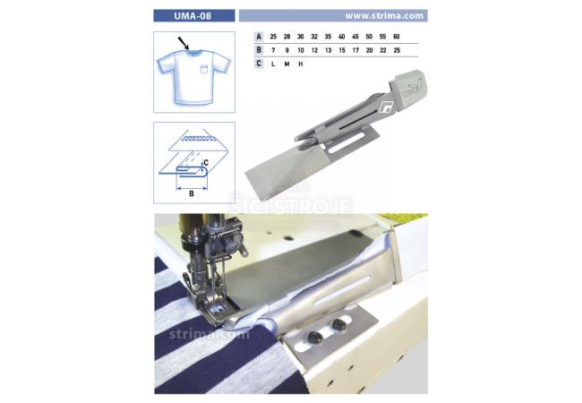 Lemovač jednostranný pre šijacie stroje UMA-08 25/7 M