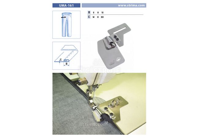 Zakladač s podvinutím pre šijacie stroje UMA-161 6 M