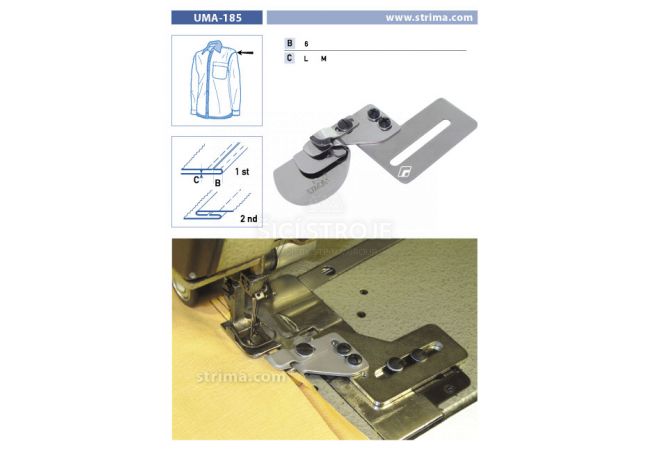 Zakladač pre dvojihlové šijacie stroje UMA-185 6 L