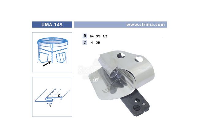 Zakladač pre francúzsky šev pre šijacie stroje UMA-145 1/4 H