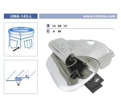 Zakladač pre preplátovaný steh pre šijacie stroje UMA-145-L 1/4 H