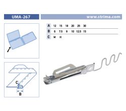 Lemovač skladajúci napoly pre šijacie stroje UMA-267 12/6 M