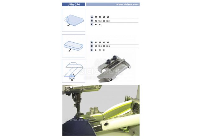 Lemovač skladajúci napoly pre šijacie stroje UMA-276 45/22,5 H