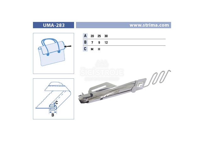 Lemovač jednostranný pre šijacie stroje UMA-283 20/7 H