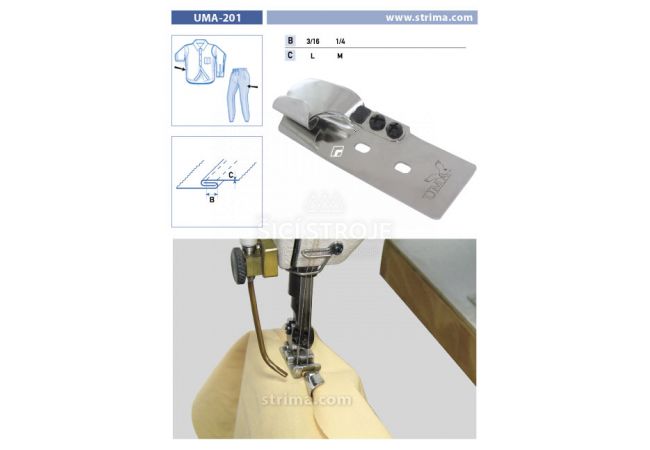 Zakladač pre francúzsky šev pre šijacie stroje UMA-201 1/4 M